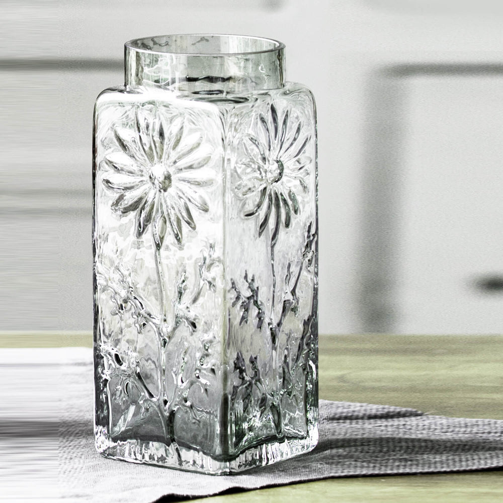 Premium 8.3" Crystal Marguerite Tall Flower Vase, 21cm