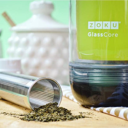 Zoku Glass Core Bottle With Tea Infuser 475ml | Tea Infuser Flask