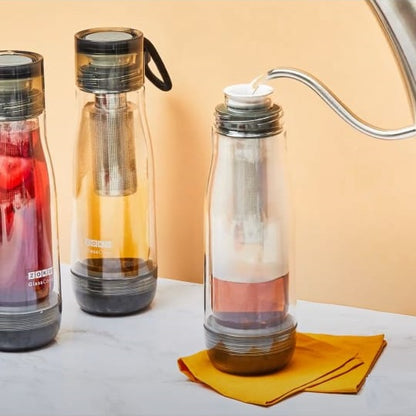 Zoku Glass Core Bottle With Tea Infuser 475ml | Tea Infuser Flask