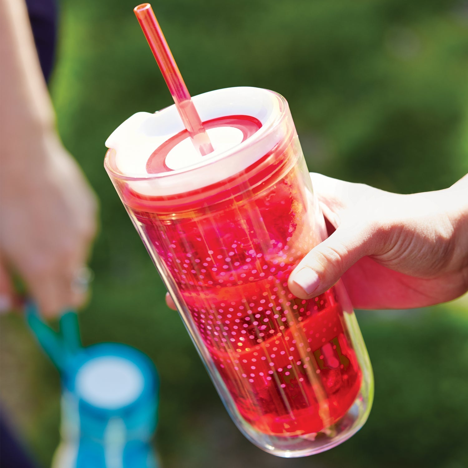 Zoku 8" Travel Iced Coffee, Tea Maker , Smoothie Tumbler with Straw - 325ml, Red - 3