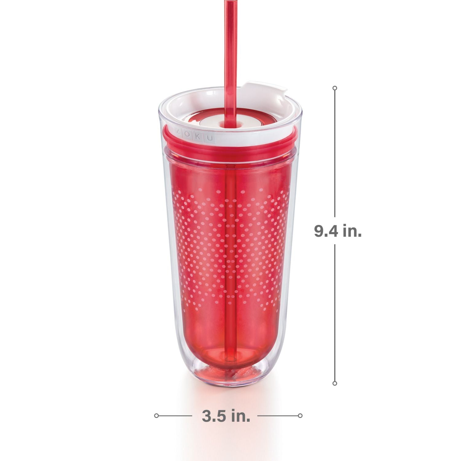 Zoku 8" Travel Iced Coffee, Tea Maker , Smoothie Tumbler with Straw - 325ml, Red - 4