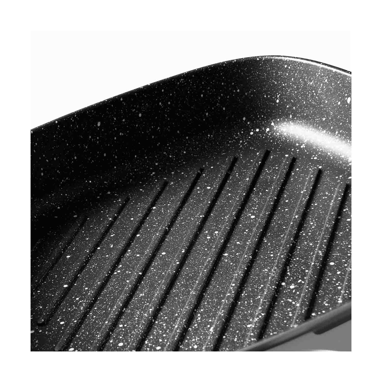BergHOFF Gem Square Grill Pan with Detachable Handle, 28 cm - Grey